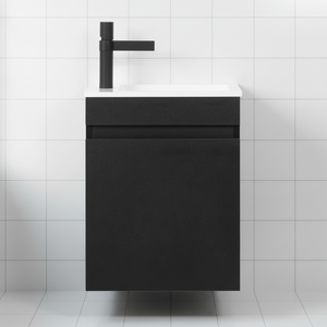 <span class=keywords><strong>Miroir</strong></span> LED Moderne Noir Mat 400mm Résistant à l'Eau Meuble Vasque <span class=keywords><strong>de</strong></span> <span class=keywords><strong>Salle</strong></span> <span class=keywords><strong>de</strong></span> <span class=keywords><strong>Bain</strong></span> Suspendu Mini Appartement - Product Image 1