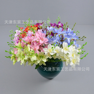 Ramo de orquídeas artificiales de 47 cm, arreglo floral de seda para decoración del hogar y bodas - Product Image 4