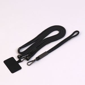 Custom Adjustable Long Round Nylon Polyester Retractable Plain Lanyard Anti-Loss Neck Strap With Phone Case <b>Clip</b> - Product Image 2