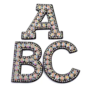 Alphabet Perle Strass Worte Bügeln auf Patches Applique 3D Handgemachte DIY Patch Niedlichen Ursprünglichen Brief Patches