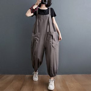 Summer Sleeveless One Piece <strong>Jumpsuit</strong> Women <strong>Baggy</strong> Suspender Trouser Overall Fashion Cargo Harem <strong>Jumpsuit</strong> - Product Image 4