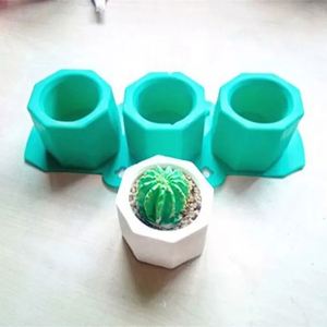 Molde de Silicona para Macetas de Flores, Estilo Americano, con 3 Orificios Redondos, Geométricos y Poligonales, para Cactus, Hogar y Jardín, I-0010 - Product Image 2