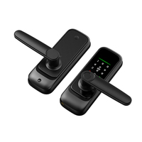 Serrure de porte intelligente YiTechE WiFi Tuya sans clé, avec mot de passe numérique, carte biométrique, empreinte digitale et poignée