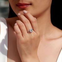 Cincin Moissanite Oval Telur Merpati Berlapis Perak S925 Dengan Emas 14K 2 5 3 Karat Cincin Pernikahan Wanita Terlaris