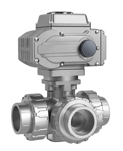 Vanne à bille motorisée électrique COVNA à 3 voies, port en L, en PVC, double union, pour l'eau, vanne à bille en plastique, garantie 90 jours - Product Image 6