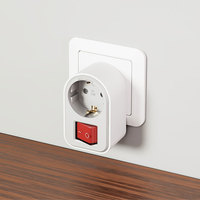 Adaptateurs de Prise Électrique Schuko Conformes aux Normes Européennes UE, Interrupteur Bipolaire 16A, Prises de Charge en Plastique avec Interrupteur, Certifiés GS CE, pour Maison et Bureau