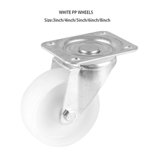 Rueda de PP blanca de 4 pulgadas, rueda de nailon Industrial, <span class=keywords><strong>ruedas</strong></span> de carro de <span class=keywords><strong>taller</strong></span>, <span class=keywords><strong>ruedas</strong></span> de estilo europeo - Product Image 3