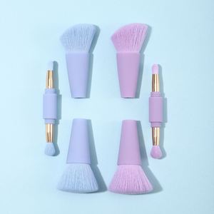 ชุดแปรงแต่งหน้าแบบพกพา 4-in-1 ขนแปรงสังเคราะห์ สำหรับอายแชโดว์ แป้ง บลัชออน คิ้ว พร้อมรับทำโลโก้ อุปกรณ์เสริมความงาม - Product Image 1