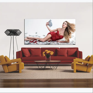 モダンスタイルのキャンバスウォールアートセクシーな女性、米国ドルマネーオイル塗装ポスター写真リビングルームホームデコレーション - Product Image 2