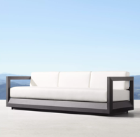 Design simple, ensemble de canapés de patio en aluminium en forme de L et de U pour meubles de jardin