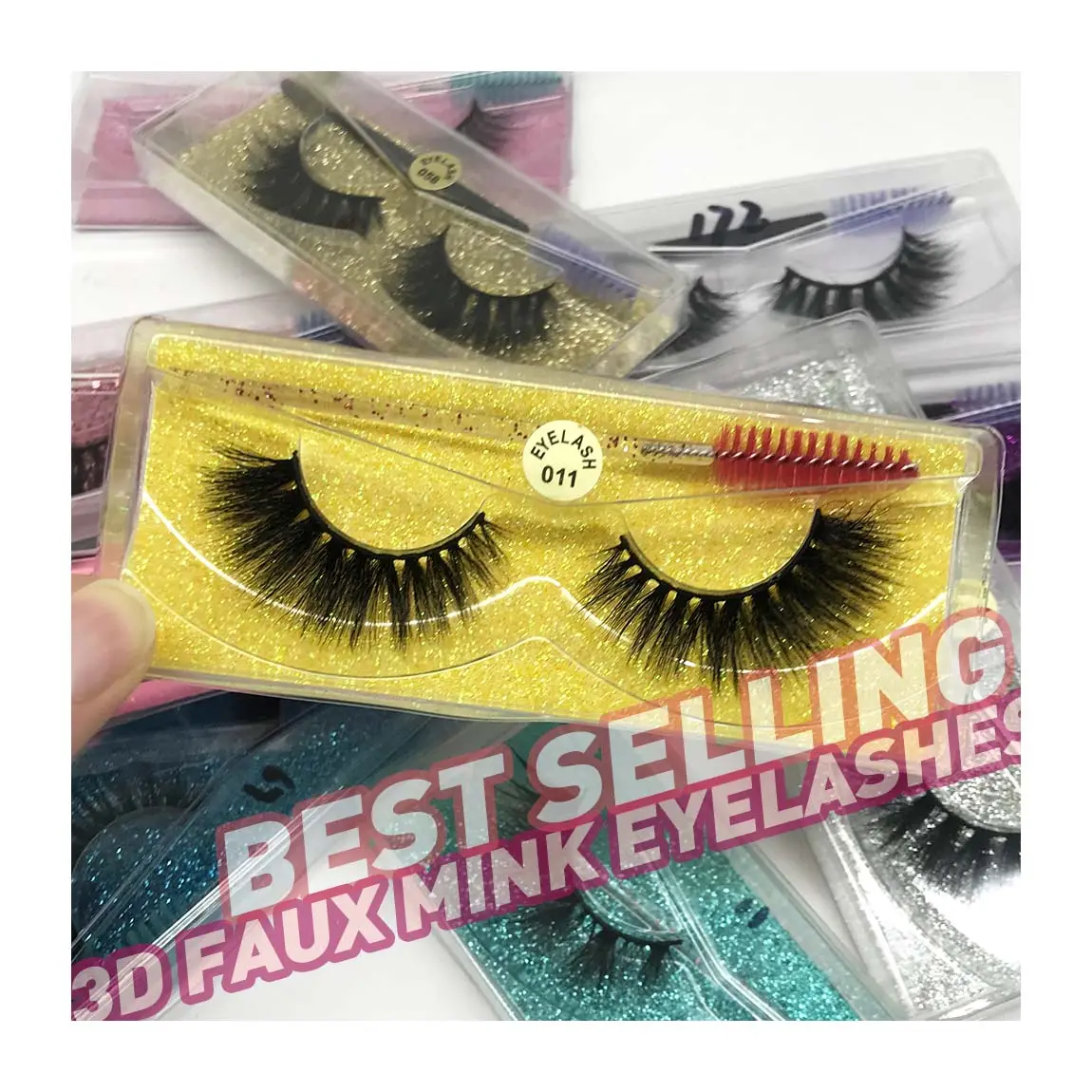 Groothandel 3d 5d Faux Mink Wimpers Pluizige Nertsen Wimpers Verkoper Strip Valse Wimpers Sets Aangepaste Lash Box Verpakking