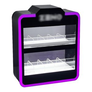 Présentoir de bureau en acrylique noir de luxe personnalisé pour tabac fumé avec lumière LED de couleurs - Product Image 5