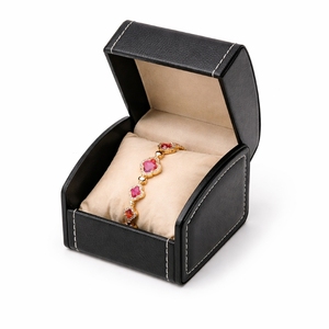 Handmade Bracelet Box Custom Shape Faux Leather Jewelry Gift Box Custom Bracelet Pillow Foil Stamping Custom Logo Factory Direct - Product Image 6