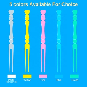 Fourchettes à fruits en plastique durables pour enfants, avec logo, pour mini-gâteaux, collations, banquets, apéritifs et desserts, motif dessin animé Torune - Product Image 4