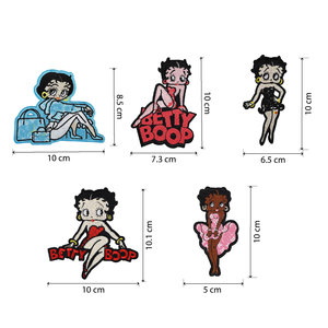 Parche de Tela de Poliéster Bordado con Lentejuelas de Dibujos Animados de Miss <span class=keywords><strong>Betty</strong></span>, con Adhesivo, Diseño Bonito, para Ropa y Sombreros, Personalizable - Product Image 6