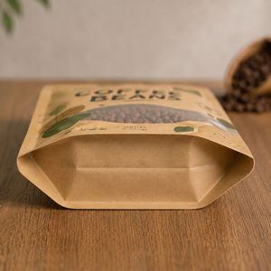Sachets d'emballage de café imprimés en gros, personnalisés, en papier kraft avec fermeture éclair pour grains de café torréfiés - Product Image 5