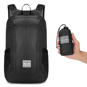 आउटडोर ट्रैवल स्पोर्ट 15एल फोल्डेबल डेपैक वॉटर रेसिस्टेंट बैकपैक बैग हल्के पैक करने योग्य हाइकिंग बैकपैक