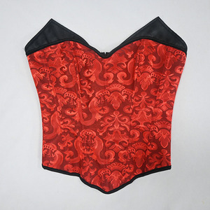 Corset sculptant sexy en satin brocart pour femme avec laçage, tissage respirant et maintien ferme - Product Image 6