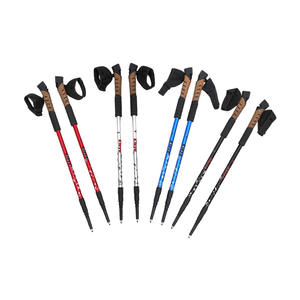 Bastones de Trekking Ligeros de Aleación de Aluminio, Bastones de Senderismo Ajustables, Bastones de Escalada Telescópicos, Negro, Plateado, Rojo, Azul - Product Image 1