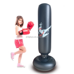 Sac de frappe gonflable autoportant de 63 pouces, bleu, noir, jaune, rouge, pour le fitness et l'entraînement de boxe - Product Image 5