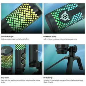 จีน ZTD12 RGB Cardioid รถกระบะโต๊ะเดี่ยวคอนเดนเซอร์ไมโครโฟนสตูดิโอบันทึก - Product Image 3