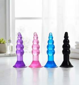 Masajeador de próstata Anal con tapón de silicona con 5 bolas de diferentes tamaños y cuerda de tracción vibrador Anal juguetes sexuales para mujeres parejas - Product Image 1