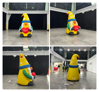 Gnomes de Noël gonflables imperméables de 2 m / Tomte / Nisse / Kabouter, décorations de jardin avec lumières LED intégrées pour décorations de Noël