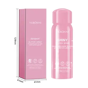 VERONNI Body Shimmer Spray 60Ml FHair Body Glitter Semprot Bubuk Tubuh Semprot Berkilau Berkilau Cahaya untuk Pesta Tanggal 60Ml