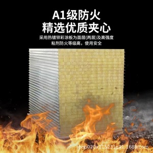 <b>Sandwich</b> <b>Panels</b> Rock Wool Core Galvanized Steel 2000mm Fire Resistant For Exterior Wall Industrial Use - Product Image 5