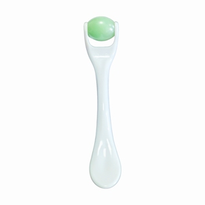 Mini Rouleau de Massage Facial en Jade Aventurine Naturel avec Poignée en Plastique pour Lifting des Yeux et du Visage - Product Image 1