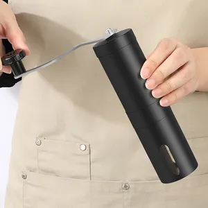 휴대용 블랙 스테인레스 스틸 로고 맞춤형 수동 커피 그라인더