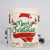 Sac de Noël en toile avec cordon de serrage, motif rennes, grand sac cadeau de Noël, sac de rangement pour les fêtes de Noël, vente en gros