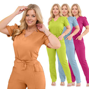 Conjunto de Uniforme Médico de Manga Corta con Bolsillos Laterales, Pantalones de Uniforme Profesional, Talla XL - Product Image 2