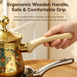 Cafetière turque élégante en acier inoxydable de haute qualité avec poignée, ensemble durable et résistant à la chaleur pour restaurant, <span class=keywords><strong>café</strong></span>, hôtel, maison - Product Image 4