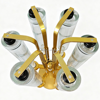 Présentoir rotatif doré pour 6 flacons de parfum (375 ml et 500 ml) – Support de rangement pour huiles parfumées à usage professionnel