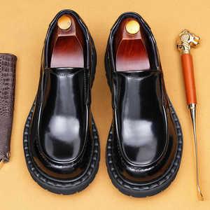 Zapatos Derby de Lujo, Diseño Elegante, Cómodos y Suaves, con Patrón de Cocodrilo, de Cuero Genuino, Estilo Casual de Negocios, Británicos, con Grabado - Product Image 4