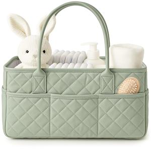 Organizador de Pañales Acolchado con Asa, Cesta de Almacenamiento Portátil para Guardería, para Mesa de Cambio - Product Image 1