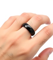 Bague de mariage noire tendance pour couple, sertie de zircon cubique brillant, bague de fiançailles pour homme et femme, ensemble de bijoux