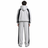 Conjunto de Sudadera con Capucha y Pantalones Deportivos Unisex de Alto Gramaje con Bloques de Color y Paneles en Contraste, Estilo Urbano, Personalizable OEM ODM al por Mayor, REACH CPC