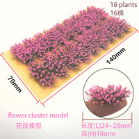 Skala HO Skala N 10mm 16Pcs Rumput Oval Bunga Tuft Cluster Kereta Api Sandtable Diorama Bahan Dekorasi DIY