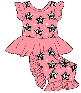 Set Coordinato Estivo per Bambine con Top a Maniche Svolazzanti e Pantaloni con Volant, Abbigliamento Casual di Alta Qualità - Product Image 3