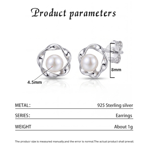 Elegant Copper Twist Freshwater Pearl Dangle Earrings Zircon Jewelry for Women Wedding Bridal Anniversary Gift - Product Image 6