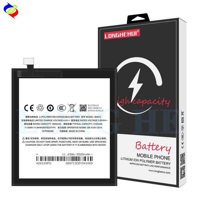 OEM Factory BA813 Battery, Suitable Smartphone Replacement Battery 3100mAh for Meizu V8 Pro Phone Battery