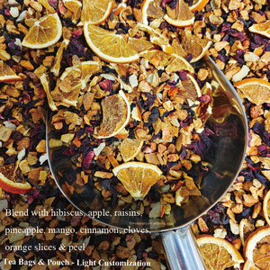 Miscela natalizia | Cannella brulè brulè vino rosso sapore mela Mango all'uvetta chiodi di garofano ibisco | Bevanda da tè calda e fredda | Sacchetto regalo OEM - Product Image 4