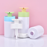 Vente en gros de flacons de lotion en plastique à pompe plate de 350 ml, 400 ml, 500 ml pour le shampooing, la lotion pour le corps, le gel douche, le désinfectant pour les mains