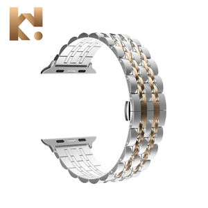Keepwin <span class=keywords><strong>acciaio</strong></span> sette Link con chiusura a farfalla cinturino per orologio da polso per <span class=keywords><strong>Apple</strong></span> <span class=keywords><strong>Watch</strong></span> serie 9 8 7 6 5 4 - Product Image 1