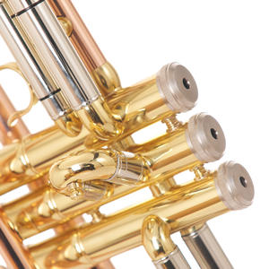 Trompette Bb professionnelle, finition laquée or, corps en laiton jaune, conception à 3 clés pour débutants et joueurs - Product Image 3