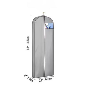 Ensemble de housses de rangement suspendues pour vêtements en non-tissé avec fenêtre en PVC, soufflet de 4 pouces, capacité de 4 à 6 costumes et robes, épaules cintrées, pour rangement dans placard - Product Image 2
