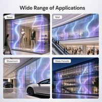 Écran d'affichage LED transparent VIOS à haute transmission lumineuse P10, luminosité 5000 cd, fréquence de rafraîchissement 3840 Hz pour intérieur/extérieur