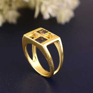 Exclusive Brass <b>Rings</b> Minimalist Geometric <b>Ring</b> Brass <b>Rings</b> For Women 18K Gold Plated Square Citrine <b>Ring</b> for Wholesale/OEM/ODM - Product Image 2